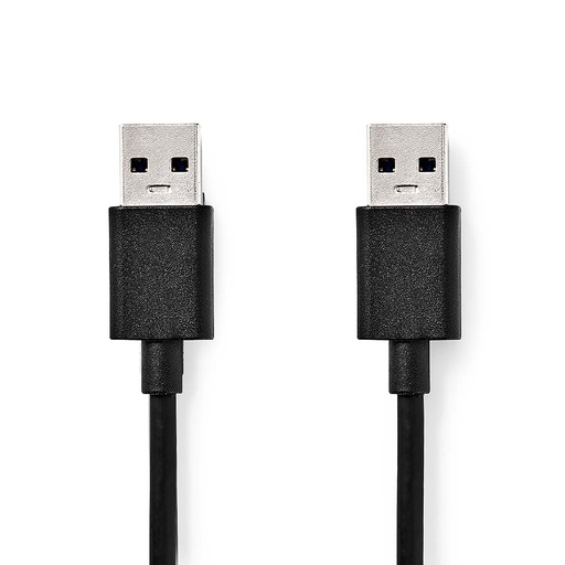[CCGB61000BK10] Nedis CCGB61000BK10 USB 3.2 Gen 1 Cable USB-A 5 Gbps Nickel Plated 1m Black