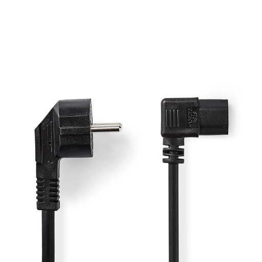 [CEGL10020BK20] Nedis CEGL10020BK20 Power Cable | Type - IEC-320-C13 Angled Nickel Plated 2m Black