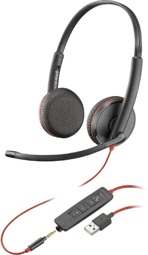[80S11A6] Poly 80S11A6 Blackwire 3325 Bekabelde Headset USB-A/3.5mm Jack Zwart