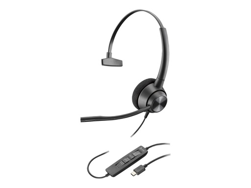 [760Q8AA] Poly 760Q8AA EncorePro 310 bekabelde Headset USB-C Zwart