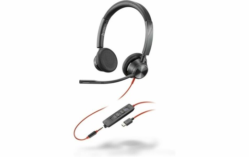 [8X222AA] Poly Blackwire 3325 USB-C/Jack Wired Headset + Adapter Black
