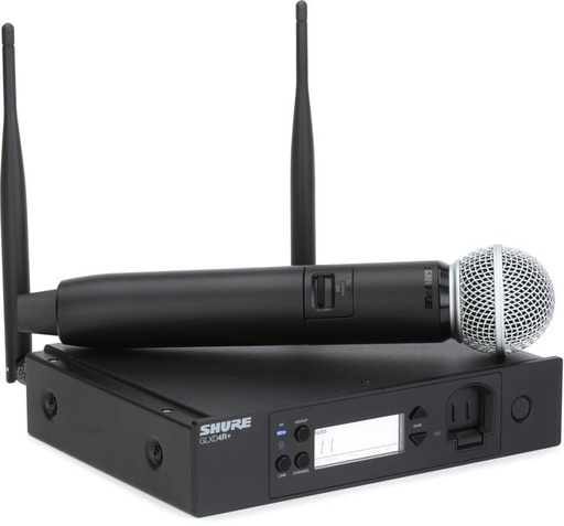 [GLXD24R+E/B87A-Z4] Shure GLXD24R+E/B87A-Z4 - GLX-D+ Dual Band Handheld System with BETA®87A vocal microphone and GLXD4R+ half rack receiver