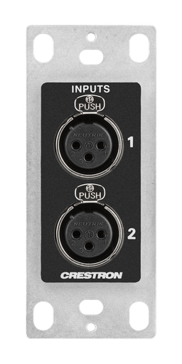 [DM-NAX-2XLRI-1G] Crestron DM-NAX-2XLRI-1G Audio-over-IP wandplaat met XLR DM NAX Zwart