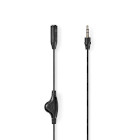 [CAGL22090BK10] Câble audio stéréo Nedis CAGL22090BK10, jack 3,5 mm - jack 3,5 mm femelle, nickelé, 1 m, noir
