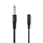 [CAGL23050BK50] Câble audio stéréo Nedis CAGL23050BK50, jack 6,35 mm - jack femelle 6,35 mm, nickelé, 5 m, noir