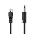 [CAGL20100BK20] Nedis CAGL20100BK20 DIN Audio Cable DIN 5-Pin - 3.5 mm Jack Nickel-plated 2m Black