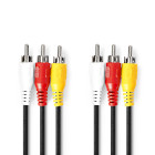 [CVGL24300BK20] Nedis CVGL24300BK20 Composite Video Cable 3x RCA Nickel Plated 480p 2.m Black