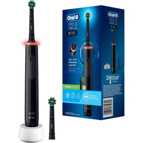 [BPRO3-3000CA-BLACK] Oralb Tandenborstel PRO 3000 Cross Action Zwart