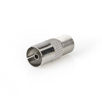 [CSGB41955ME] Nedis CSGB41955ME Coax-Adapter F-Coax Vernikkeld 75 Ohm Zilver 