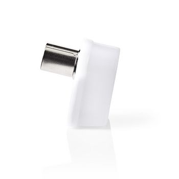[CSGP40921WT] Connecteur coaxial coudé Nedis CSGP40921WT nickelé 75 ohms, diamètre maximal 7,0 mm, blanc, 2 pièces