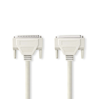 [CCGP52110IV20] Nedis CCGP52110IV20 Serial Cable D-SUB 25-Pin - D-SUB 25-Pin Female Nickel Plated 2m Ivory