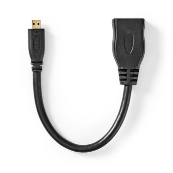 [CVGP34790BK02] Câble HDMI 1.4 Nedis CVGP34790BK02 HDMI femelle - Micro HDMI 4K à 30 Hz 10,2 Gbit/s 20 cm Noir
