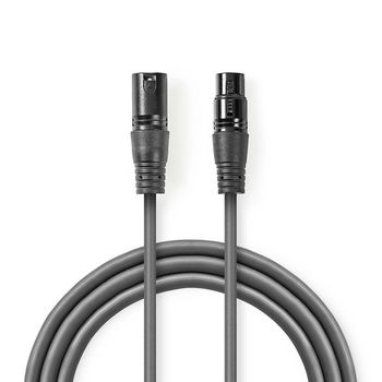 [COTH15010GY05] Nedis COTH15010GY05 Gebalanceerde Audiokabel XLR 3-Pins - XLR 3-Pins Vrouwelijk 50cm Grijs