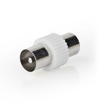 [CSGB40940WT] Adaptateur coaxial Nedis CSGB40940WT 2x coaxial mâle nickelé 75 ohms blanc 1 pièce
