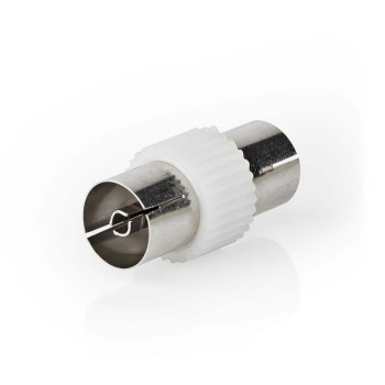 [CSGB40941WT] Nedis CSGB40941WT Coax-Adapter 2x Coax Vrouwelijk Vernikkeld 75 Ohm Wit