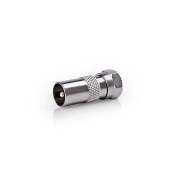 [CSGB41953ME] Nedis CSGB41953ME Coax-Adapter F - Coax Vernikkeld 75 Ohm Zilver 