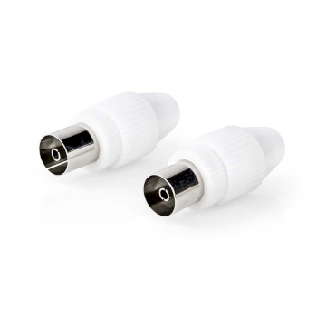 [CSGP40923WT] Nedis CSGP40923WT Coax Connector Vernikkeld 75 Ohm 7.0 mm Maximale diameter Wit 2 Stuks