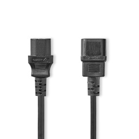 [CEGL10500BK30] Nedis CEGL10500BK30 Power Cable IEC-320-C14 - IEC-320-C13 Nickel Plated 3m Black
