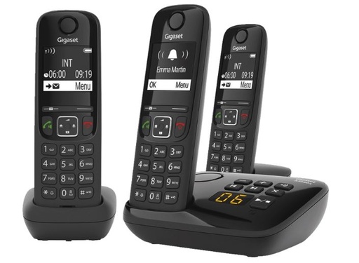 [L36852H2836M211] Gigaset A690AR trio DECT Telephone 3 Handsets Black