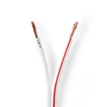 [CAGW2500WT1000] Nedis CAGW2500WT1000 Speaker-Kabel 2x 2.50 mm² CCA 100m Rood / Wit 