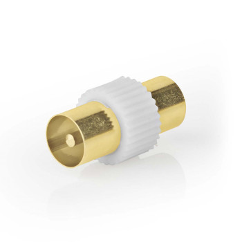 [CSBW40940WT] Nedis CSBW40940WT Coax-Adapter 2x Coax Mannelijk Verguld 75Ohm Wit 