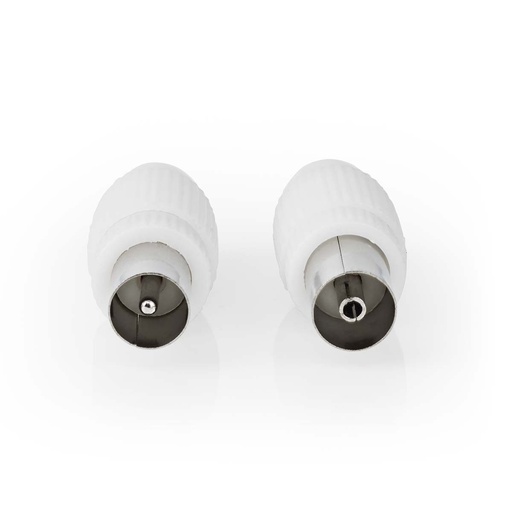 [CSBW40999WT] Nedis CSBW40999WT Coax Connectors Mannelijk/Vrouwelijk Vernikkeld 75 Ohm 7mm Diameter Wit 2 Stuks