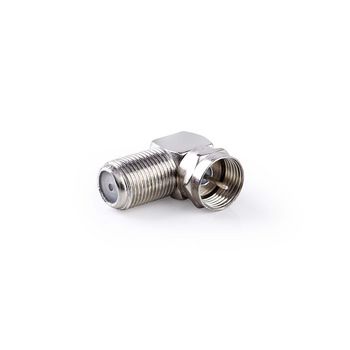 [CSGP41942ME] Nedis CSGP41942ME Coax Adapter F - F Female Nickel Plated 75 Ohm Angled Silver 10 Pieces