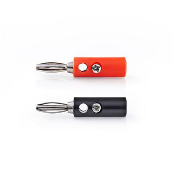 [CAGB26900VA] Nedis CAGB26900VA Banaanstekker Vernikkeld 4.5 mm PVC Rood / Zwart 4 Stuks