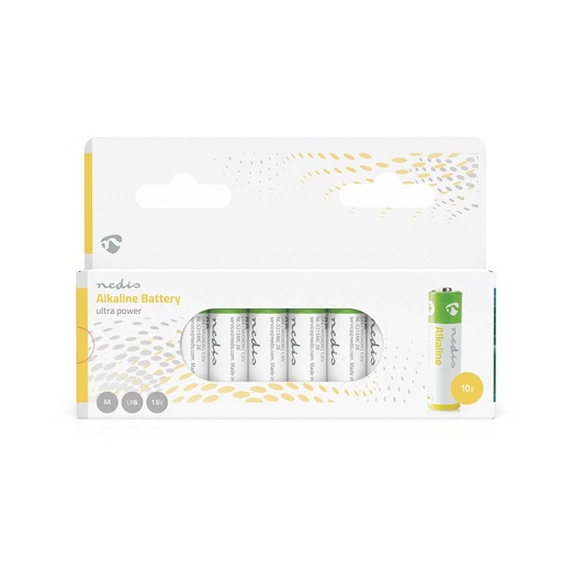 [BAAKLR610BL] Piles alcalines AA 1,5 V CC Nedis BAAKLR610BL, paquet de 10