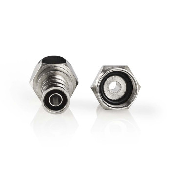 [CSBW41916ME] Nedis CSBW41916ME F-Connector Vernikkeld 75Ohm Krimp 7.0mm Maximale diameter Zilver 2 Stuks