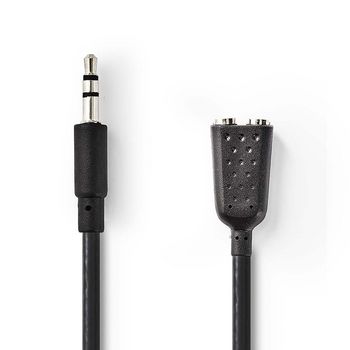 [CAGB22100BK02] Nedis CAGB22100BK02 Stereo-Audiokabel 3,5 mm Jack Mannelijk - 2x 3,5 mm Jack Vrouwelijk 20cm Zwart