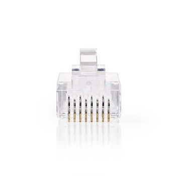 [CCGB89304TP] Nedis CCGB89304TP RJ45 Connector UTP CAT6 Gold Plated 10 Pieces Transparent