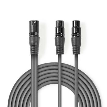 [COTH15025GY15] Nedis COTH15025GY15 Gebalanceerde Audiokabel XLR 3-Pins - 2x XLR 3-Pins Vrouwelijk 1.5m Grijs