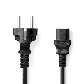 [CEGL10030BK50] Nedis CEGL10030BK50 Power Cable Type - IEC-320-C13 Nickel Plated 5m Black