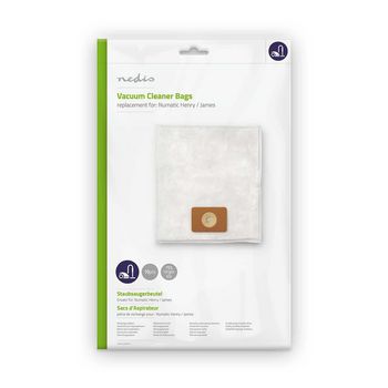[DUBG120NUM10] Sacs d'aspirateur Nedis DUBG120NUM10 Numatic, lot de 10 pièces, synthétiques, blancs