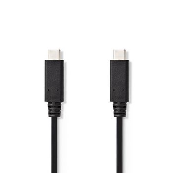 [CCGT64750BK10] Nedis CCGT64750BK10 USB 3.2 Gen 2 Cable USB-C 15W 10Gbps Nickel Plated 1m Black