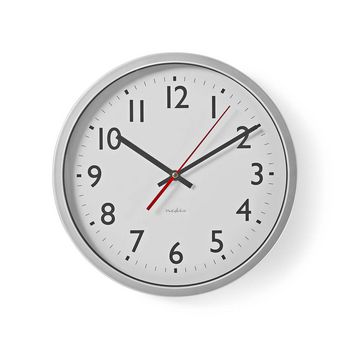 [CLWA110WT] Nedis CLWA110WT Wall Clock 300 mm Diameter Plastic White / Silver
