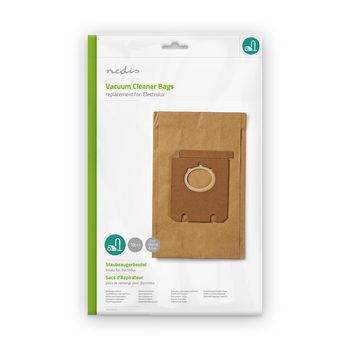 [DUBG113ELE10] Sacs d'aspirateur Nedis DUBG113ELE10 Electrolux, lot de 10, papier marron