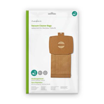 [DUBG110ELE10] Nedis DUBG110ELE10 Vacuum Cleaner Bag Electrolux 10 Pieces Paper Brown