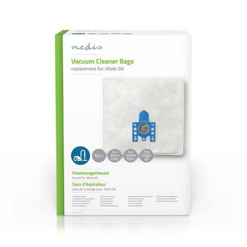 [DUBG221MIE12] Nedis DUBG221MIE12 Vacuum Cleaner Bag Miele GN Synthetic 12 Pieces White