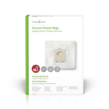 [DUBG220AEP12] Nedis DUBG220AEP12 Vacuum Cleaner Bag Philips / Electrolux 12 Pieces Synthetic White