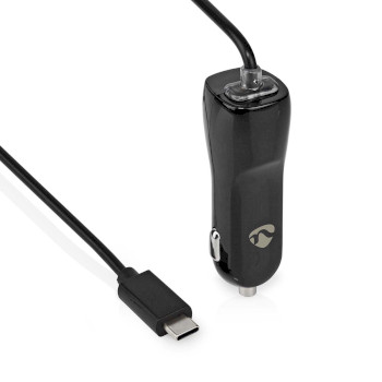 [CCHAC300ABK] Nedis CCHAC300ABK Autolader 15W 3.0 A USB-C 1m Enkel Voltage Zwart