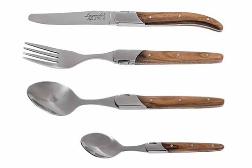 [5882026] Laguiole Luxyry Line cutlery set Olive wood 16 pieces - 5882026
