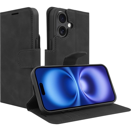 [8332462] Just in Case 8332462 Premium Wallet Case iPhone 16 Zwart