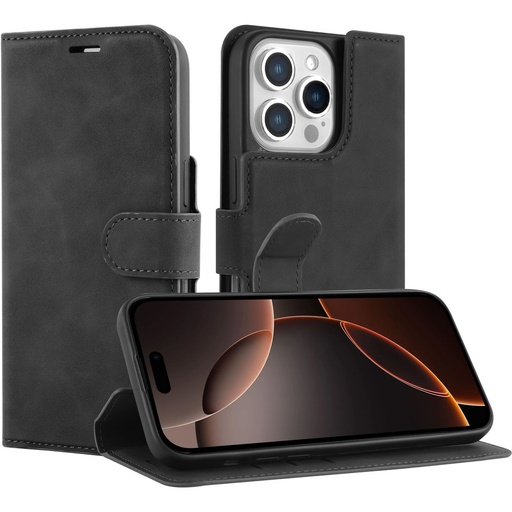 [8332653] Just in Case 8332653 Premium Wallet Case iPhone 16 Pro Noir