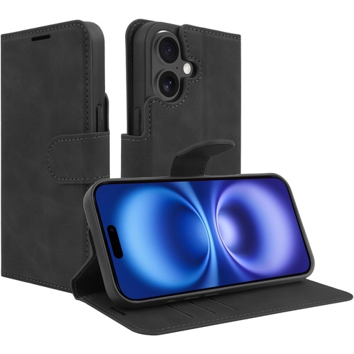 [8332783] Just in Case 8332783 Premium Wallet Case iPhone 16 Plus Noir