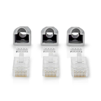 [CCBW89355GY] Nedis CCBW89355GY RJ45 Connector Solid UTP CAT6 Gold Plated 10 Pieces Gray