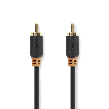 [CABW24170AT20] Nedis CABW24170AT20 Digital Audio Cable RCA Male Gold Plated 2m Black