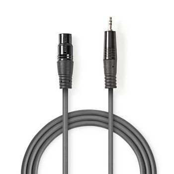 [COTH15300GY15] Nedis COTH15300GY15 Gebalanceerde Audiokabel XLR 3-Pins - 3,5 mm Jack 1.5m Grijs 