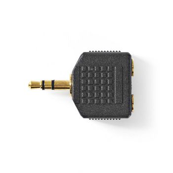 [CAGP22945BKG] Nedis CAGP22945BKG Stereo-Audioadapter 3,5 mm Jack - 2x 3,5 mm Jack vrouwelijk Verguld Zwart 10 stuks